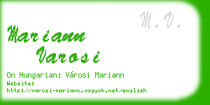 mariann varosi business card